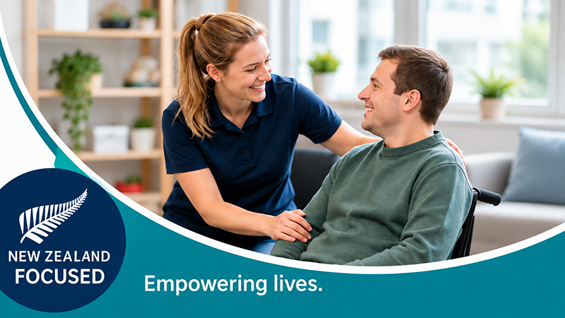 A healthcare professional assisting a senior person